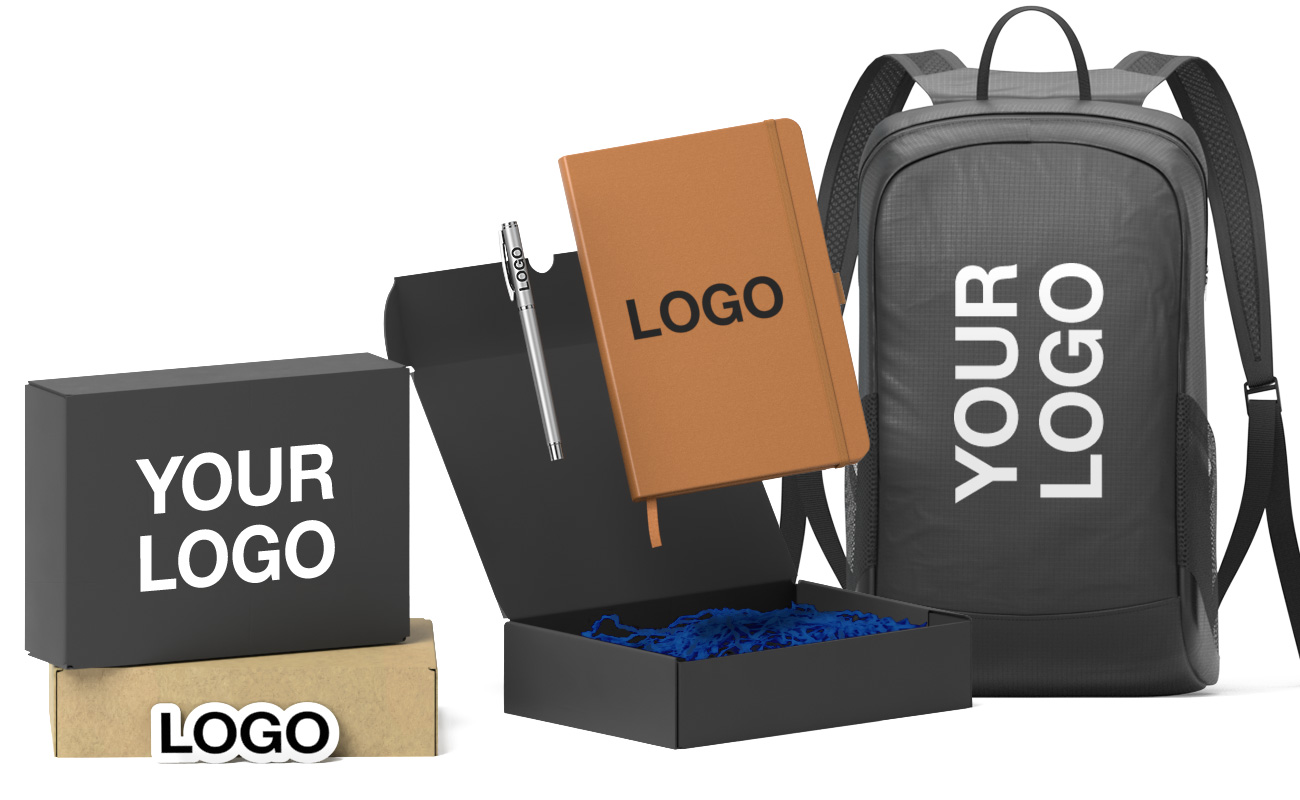 Custom Merch Stack Custom Promotional Merch Packs, Meeting Merch Pack