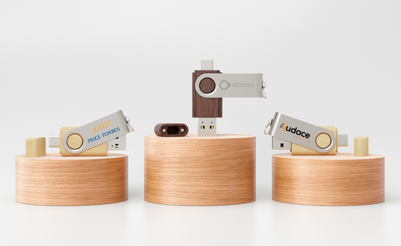 Twister Go Wood - Custom Flash Drive With USB-C gallery thumbnail